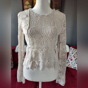 Rebellion Lace Ivory Blouse Size XS